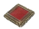 Ornate Metal Jewelry Box with Red Velvet Lining - Image 3