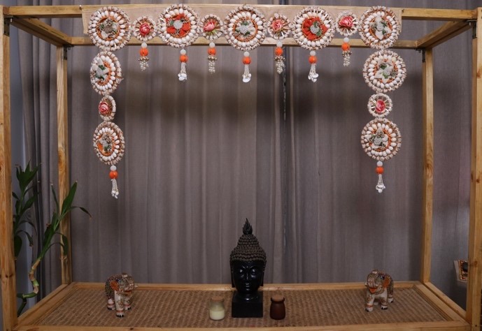 124a Seashell elegance bandhanwar with side hangings - Image 1