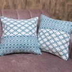 Azure Botanica Cotton Cushion Covers - Image 2
