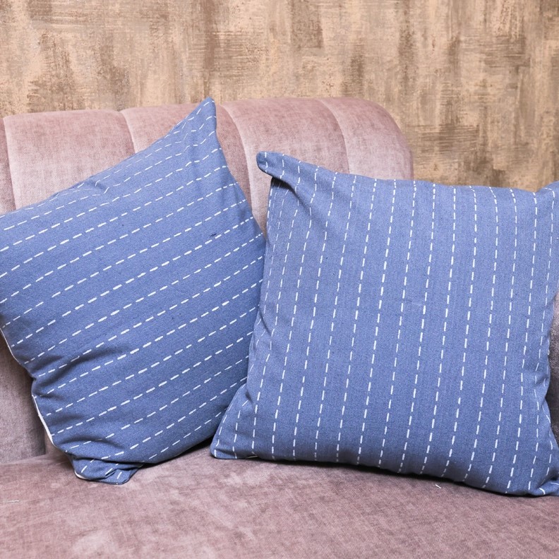 151a Slate Stripe Cushion Covers - Image 1