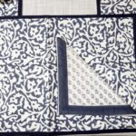 Navy Floral Table Set with Napkins and Rings - Image 2