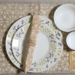 Geometric Pattern Table Set with Napkins and Rings