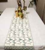 Geometric Green Table Runner