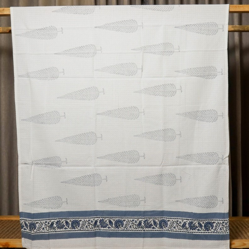 176a Woodland Grace Hand Block Printed Towel - Image 1