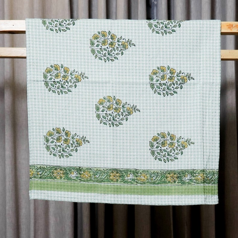 177a Sunshine Bloom Hand Block Printed Towel - Image 1