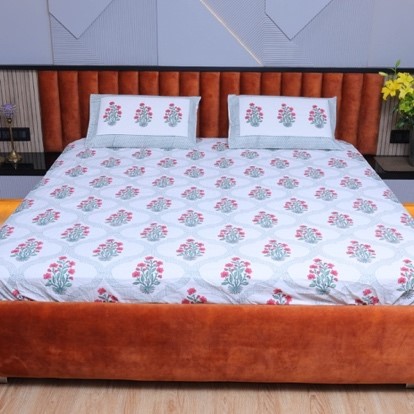 361 Blossom Trellis Cotton Bedsheet Set - Image 1