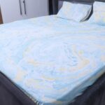 Aqua Marble Cotton Bed Sheet Set - Image 2