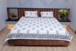 Monochrome Elegance Jute Bedsheet Set - Image 2