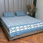 Blue Blossom Jute Bedsheet Set - Image 2