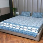 Blue Blossom Jute Bedsheet Set - Image 3
