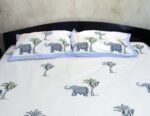 Blue Elephant Cotton Bedsheet Set - Image 4