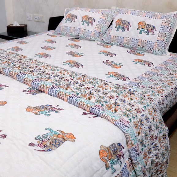 851 Multicolour Elephant Quilt - Image 1