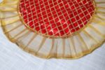 Checked Thali Cover with Organza Frill